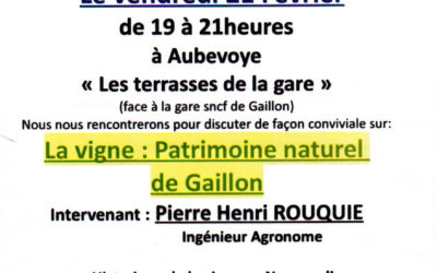 La vigne : Patrimoine naturel de Gaillon – 21 février 2020