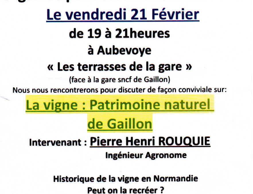 La vigne : Patrimoine naturel de Gaillon – 21 février 2020