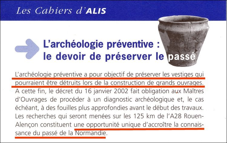 L’Autoroute A28 et l’Archéologie