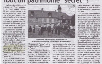 Tout un patrimoine « secret » ! Sortie des Amis des Monuments et Sites de l’Eure